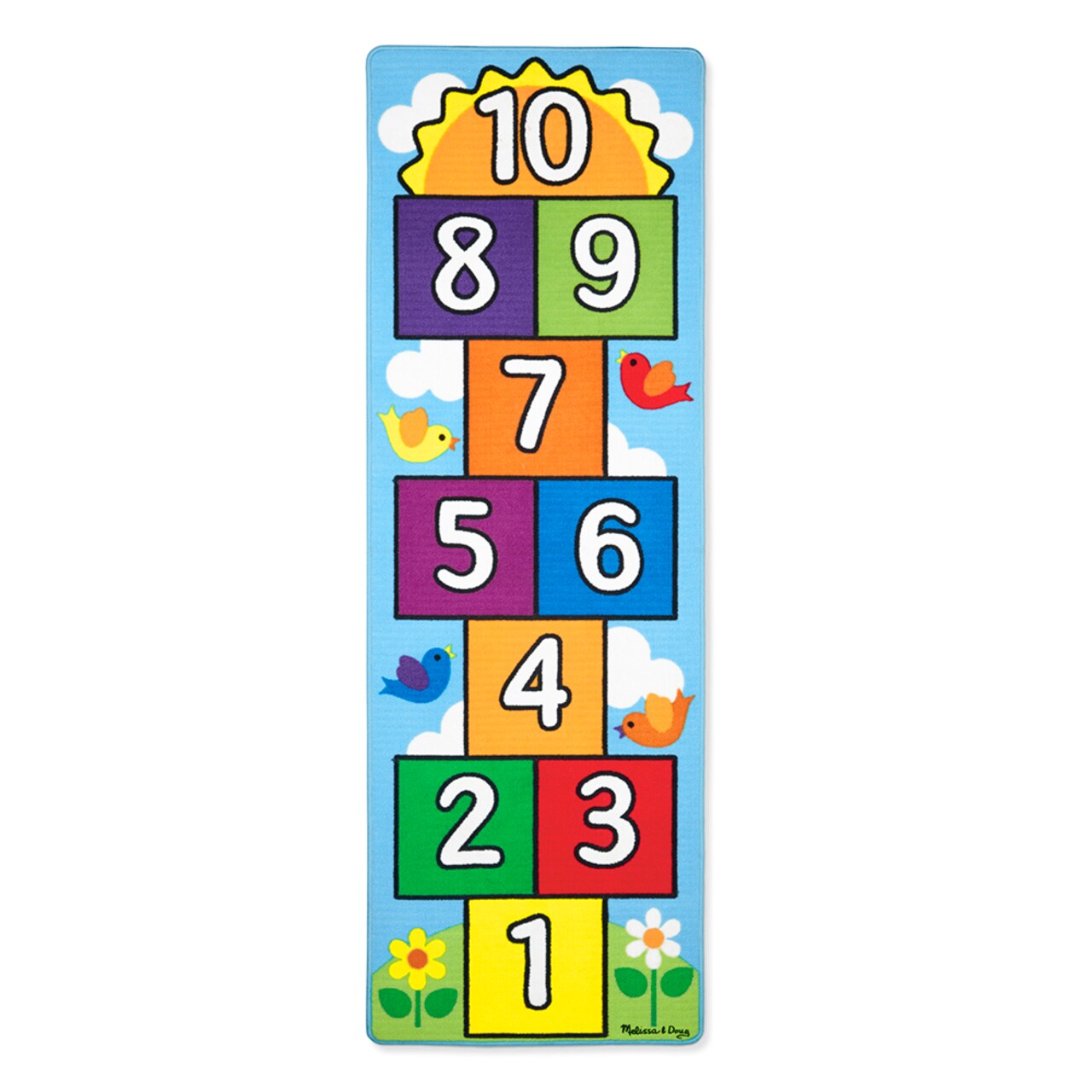 Melissa & Doug Hop and Count Hopscotch Game Floor Rug Washable Skid-Proof